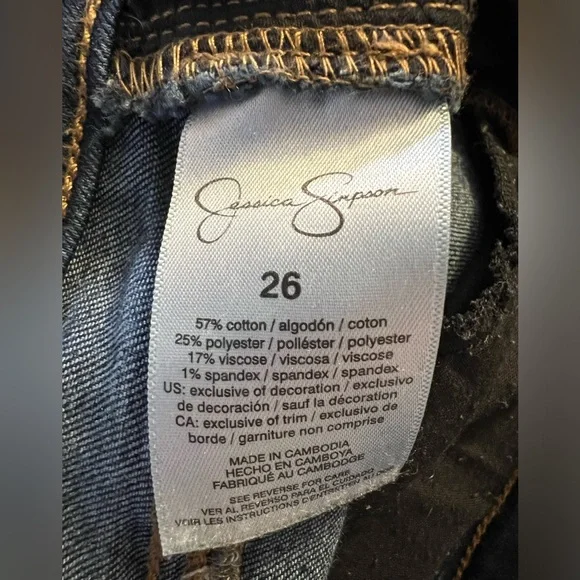 Jessica Simpson Women's High-Rise Skinny Jeans, Dark Blue Size 26 - Picture 5 of 5